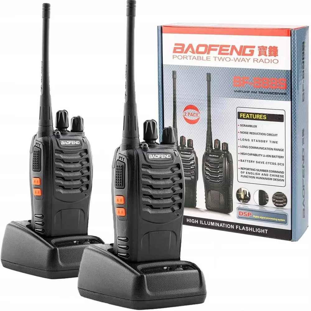 CHEAPEST FACTORY ORIGINAL HOTEL SECURITY WALKIE TALKIE  888S 5W 16CH UHF 400-470MHZ RADIO BAOFENG BF888S WITH HEADSET