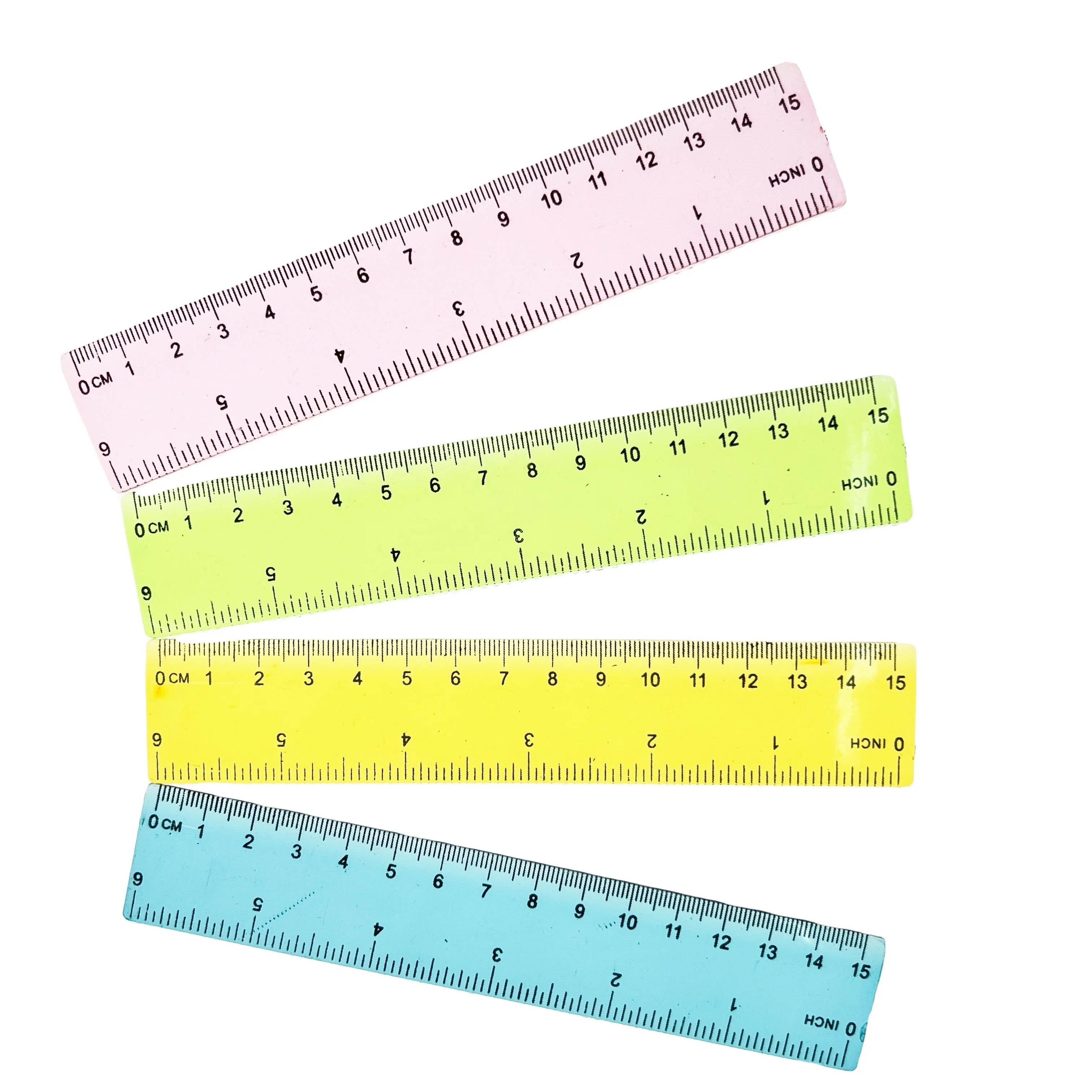 15cm Single Wave plastic quilt rulers advertising plastic transparent and colorful student custom logo drawing Straight ruler