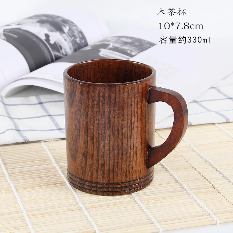 Handmade Natural Coffee Beer Mug Cute Natural Solid Personalized Small Chinese Tea Wooden Cup