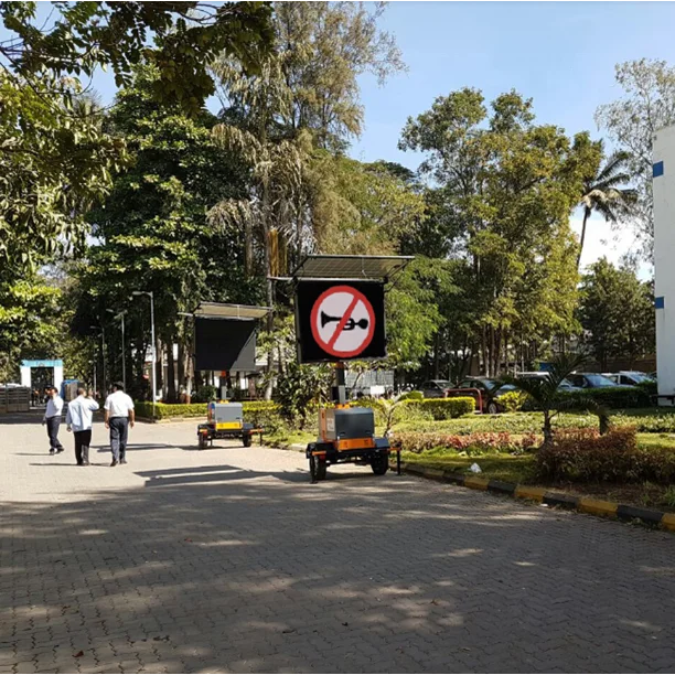 OT20 solar trailer VMS portable LED message sign mobile traffic information board full color electronic highway  screen