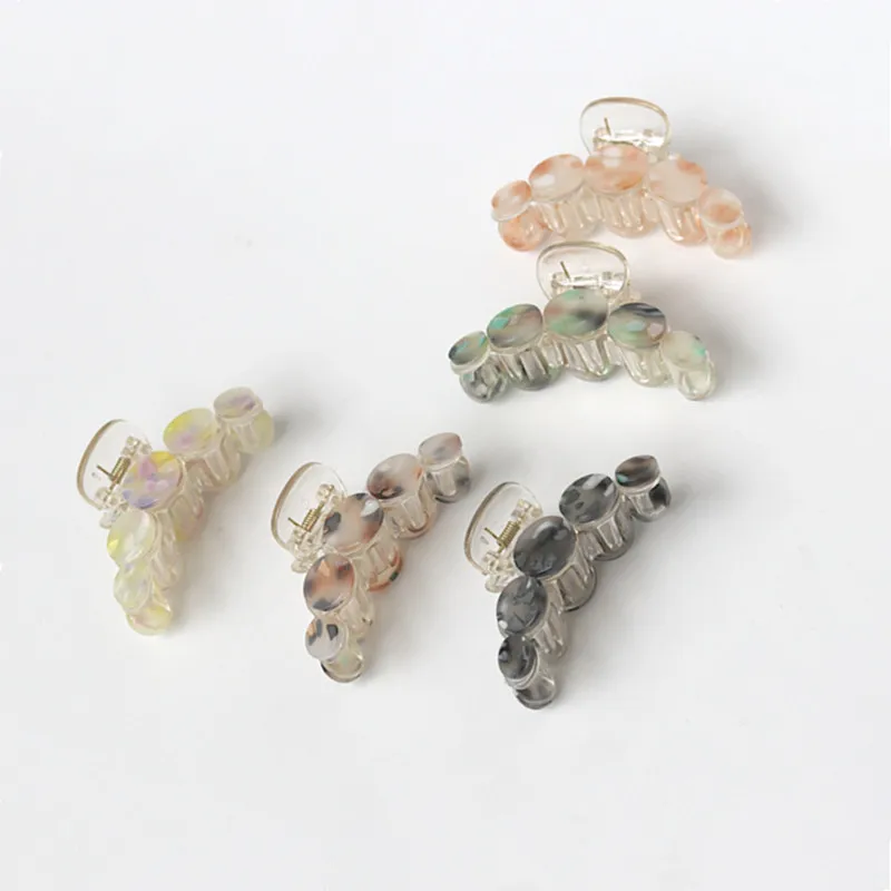 Geometric Grab French Floral Acetic Acid Sheet Patch Hair Grab Shark Clip Hairpin Hair Claw For Women