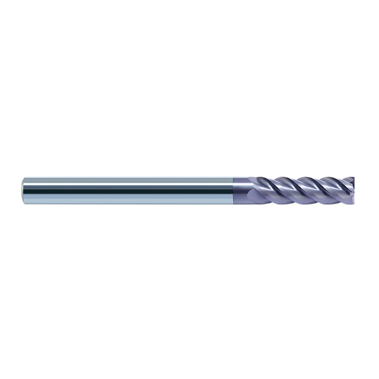 4 Flute Solid Carbide Cutting Tool Extended Blade End Mill For Metal Milling Cutter CNC Router Bits Square Face End Mill HRC50