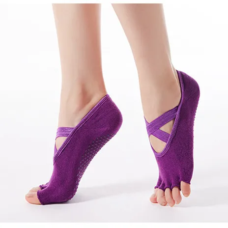 Hotsale Dispensed Non-slip Breathable Open Finger Ballet Dance Studio Sports Yoga Women Socks