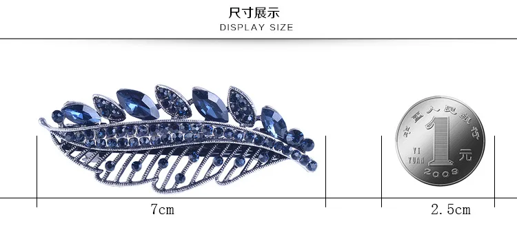 CHF842A Hot Selling Vintage Fashion Blue Rhinestones Barrettes Fashion Flower Butterfly Barrette Hair Accessories