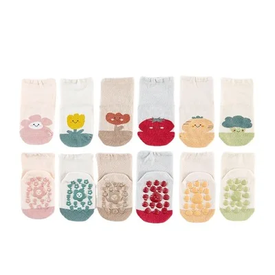 CT Baby organic socks custom anti slip cartoon  kids cotton socks pack