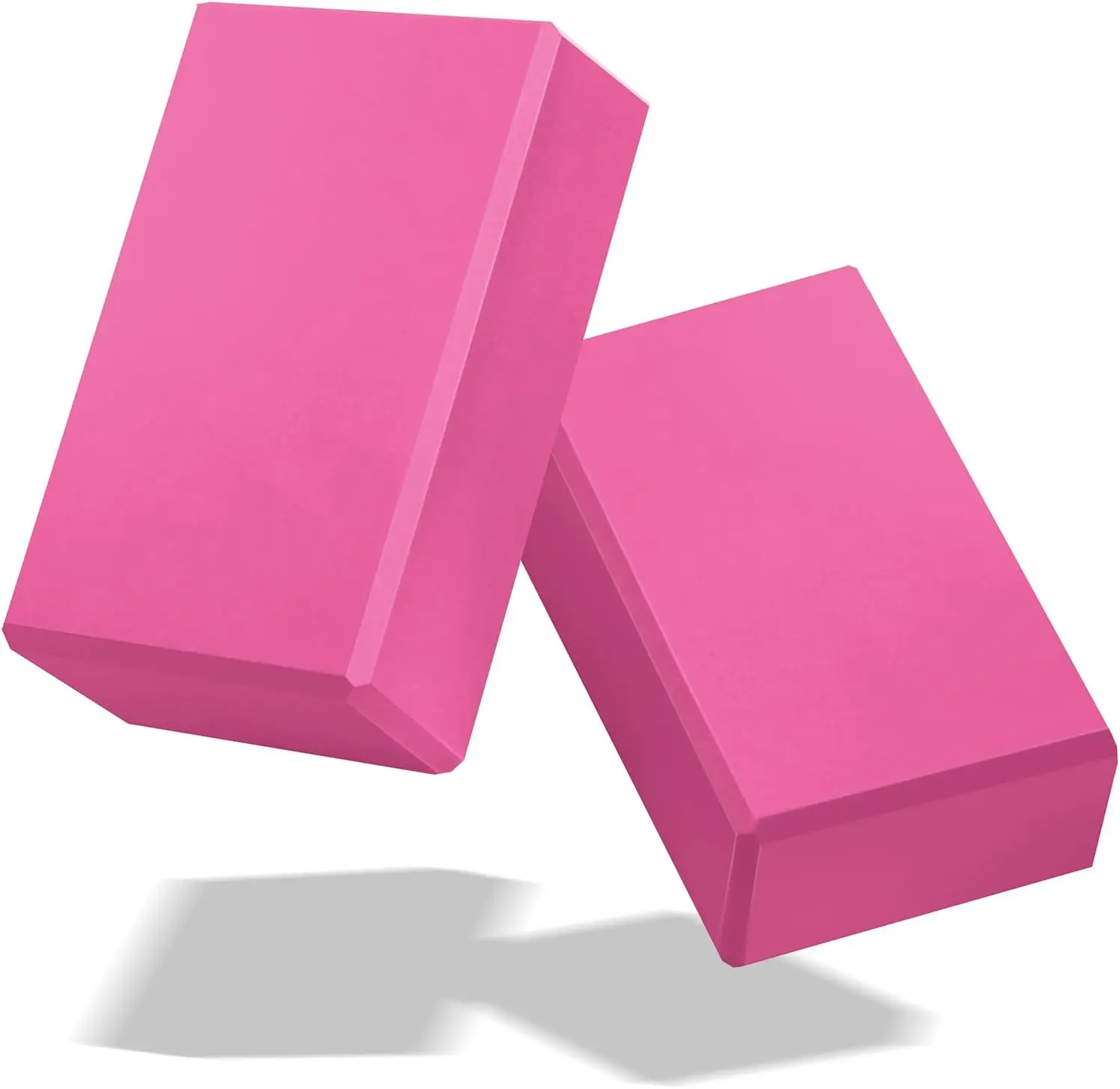 JIKE Yoga Blocks,EVA Foam Yoga Block Supportive Latex-Free, Non-Slip Exercise Blocks,Balance,Stretching and Deep Poses,Magenta