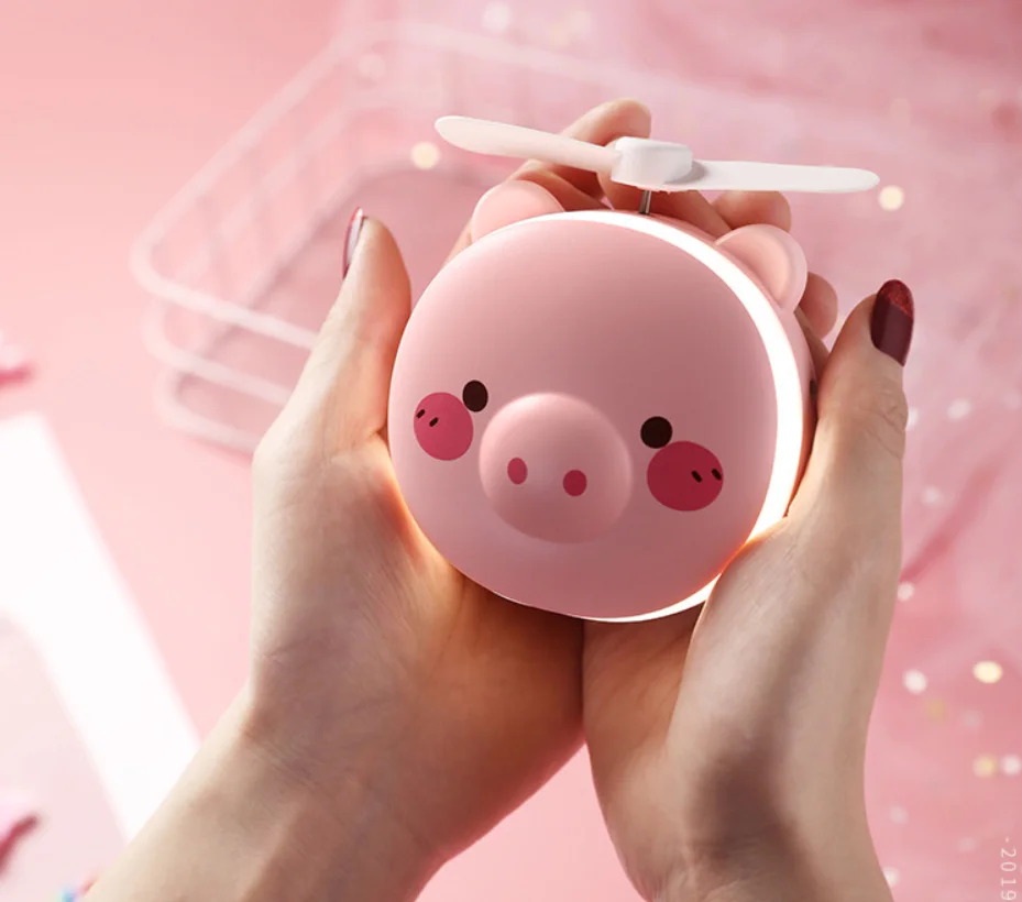 Hot-sell Usb mini fan with Led light and mirror