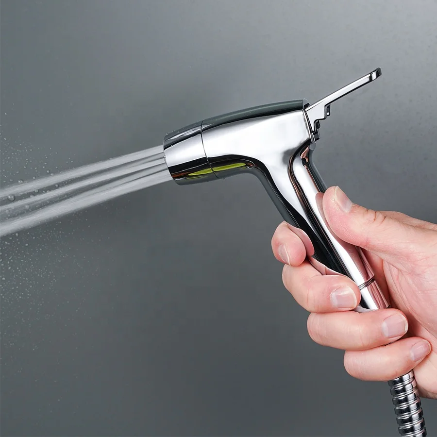Bathroom 2 Mode Spray Water Clean Chrome ABS Handheld Bidet Sprayer for Toilet