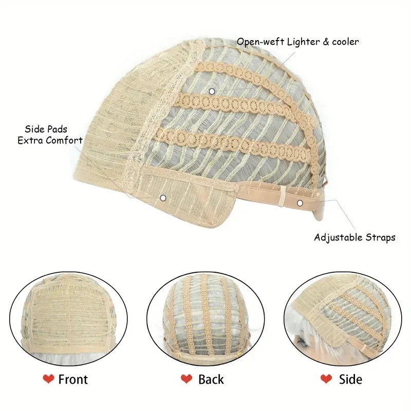 Cheap Price 6 Inch Grey Silvery Short Straight Layered Full Synthetic Wig High Temperature Fiber Male Hair