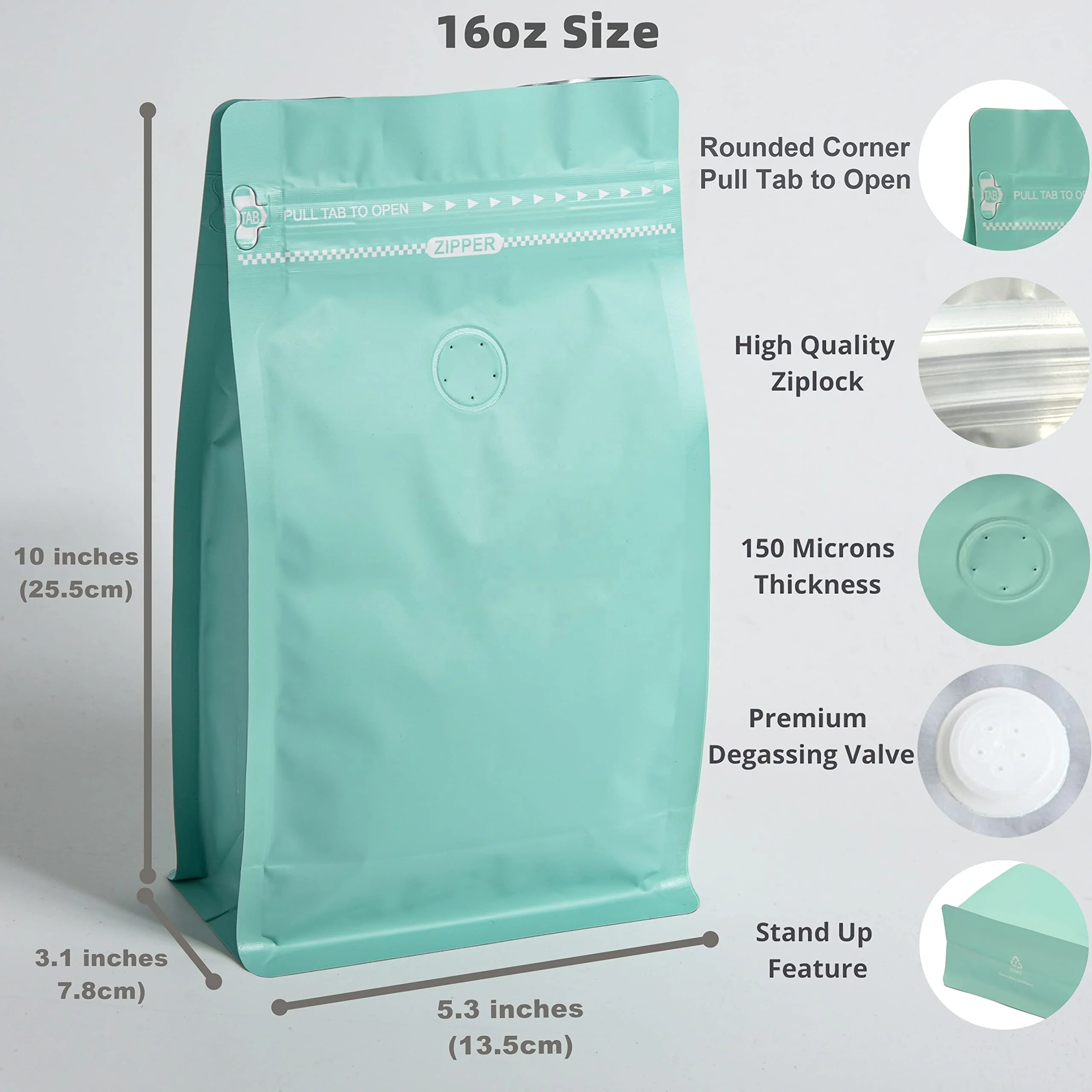 wholesale Custom logo one way degassing valve Reusable side zipper tea nuts coffee bags white kraft paper vertical coffee bag