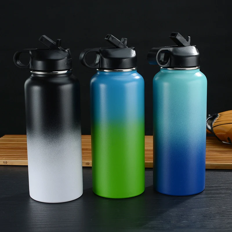 Amazon Hotsale 32oz Vacuum Insulated Double Wall Stainless Steel Water Bottle Gradient