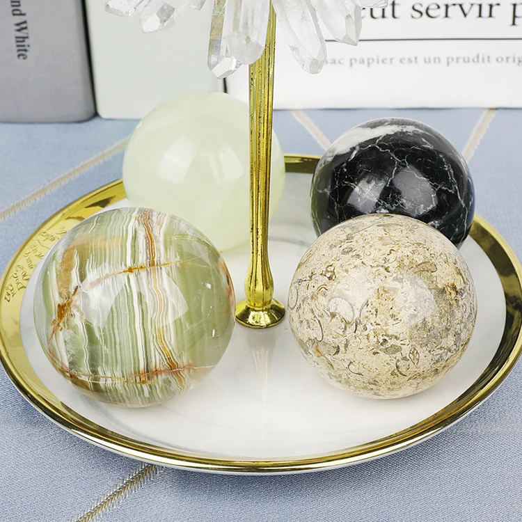 Natural Polished Marble and Afghanistan Jade Mini Crystal Quartz Sphere Spheres for Home Decoration Wholesale
