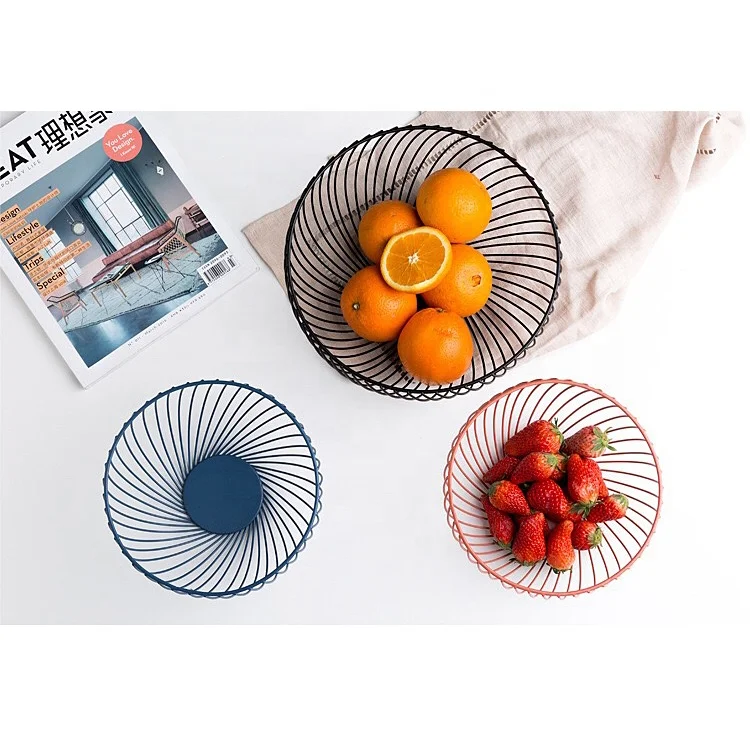 New Style Small Household Single Tier Modern Retro Mesh Metal Wire Sandwich Hamburger Nut Tray Kitchen Storage Basket