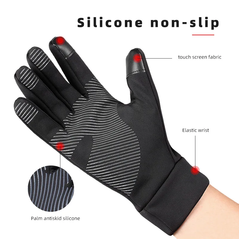 Touch screen sports non-slip gloves autumn and winter outdoor basketball mountaineering cycling cold-proof warm gloves
