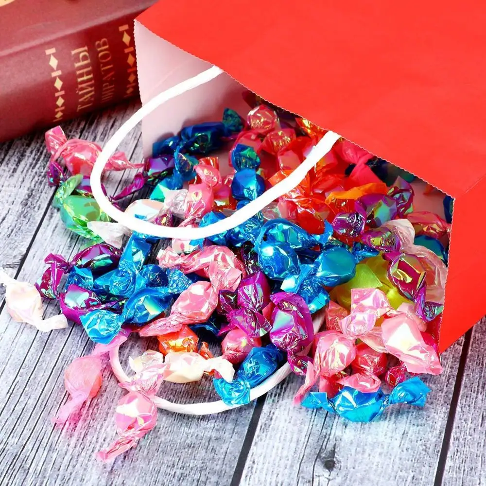 Colorful Kraft Paper Bags with Handles for Gift Shopping Sweet Food Paper Gift Bags