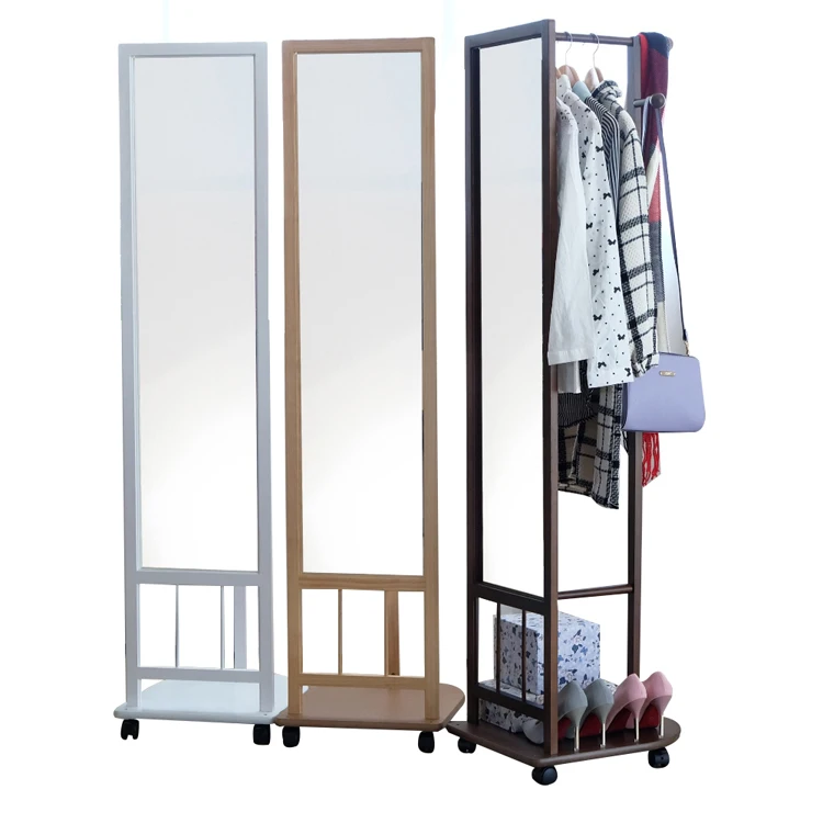Most popular solid wood hanger with decorative mirror