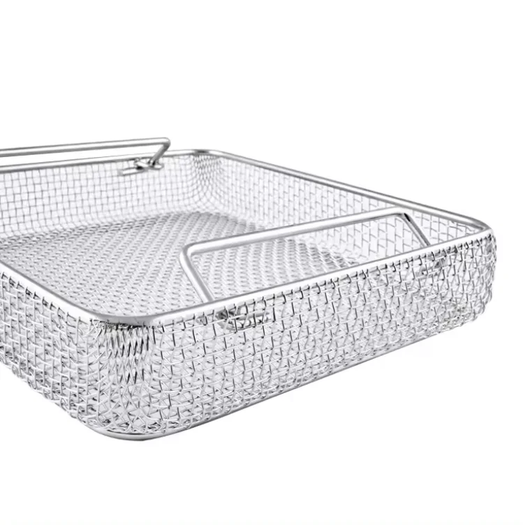Customization  5x5 Mesh Heat Resistant Sterilization Hastelloy Inconel stainless steel Wire mesh bread basket for shopping carts