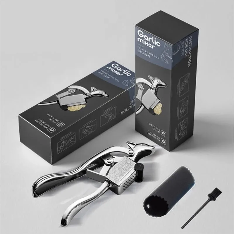 Squirrel Shaped Manual Zinc Alloy Meshed Garlic Press Ginger Mincing Kitchen Gadgets