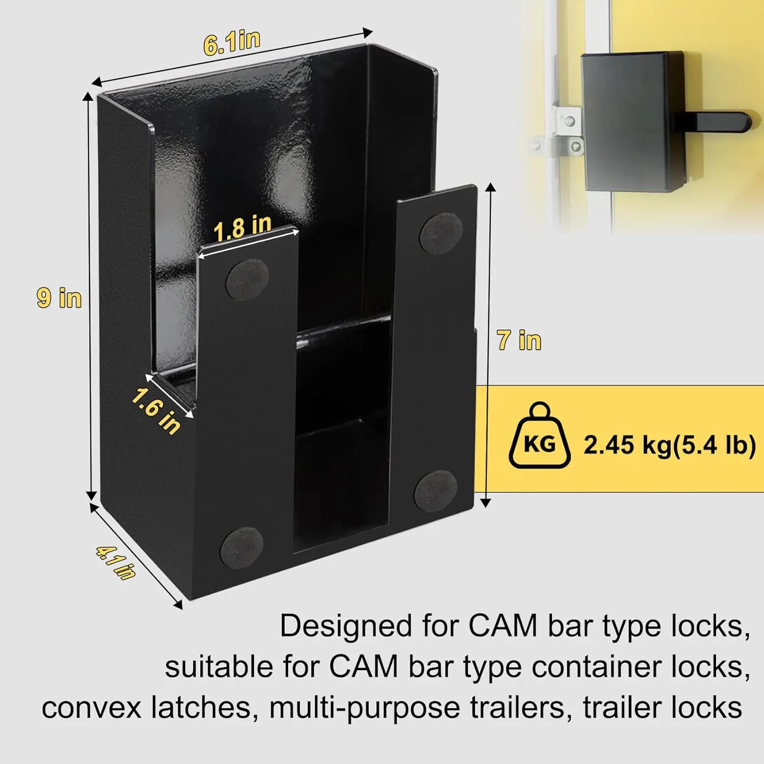 Designed for Trailer Door Lock Protection Cam Bar Door Lock Protection Device Compatible for Cam Bar Container Lock