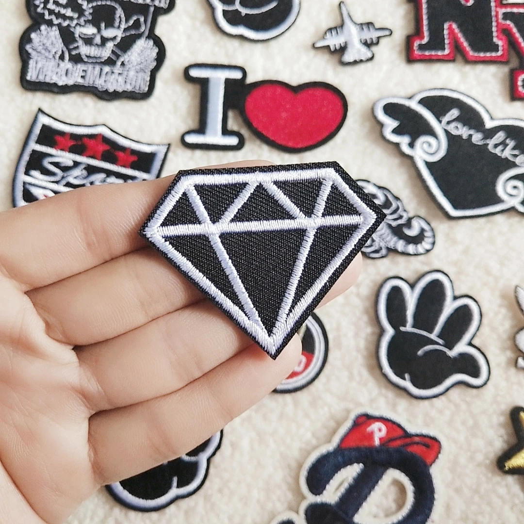 Back glue micro stamp computer embroidery stamp clothing hole patch auxiliary materials down jacket embroidery cloth patch