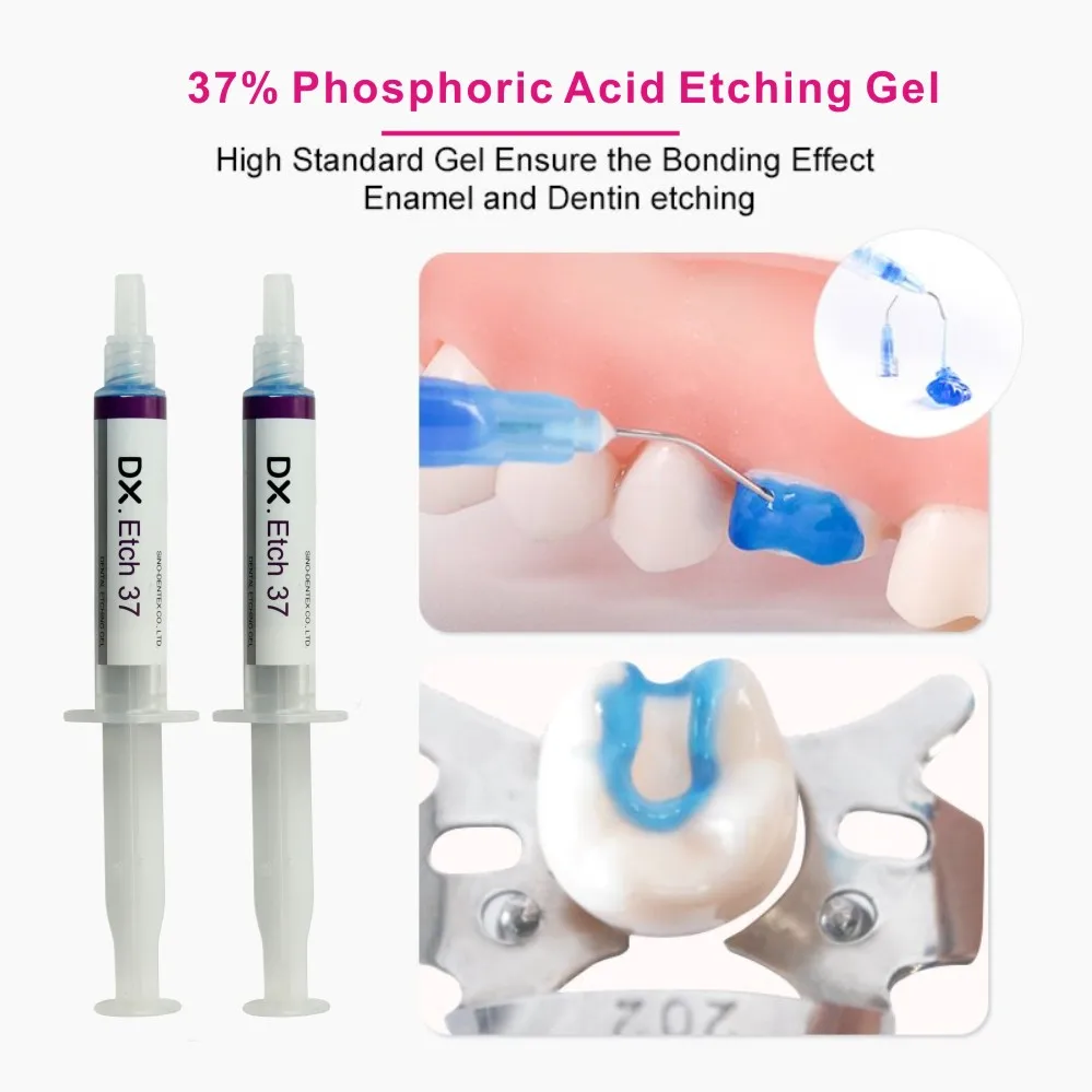 Dental Etching gel 37% phosphoric acid DX. Etch 37 Dentex acid For Professional Tooth Gem Decoration