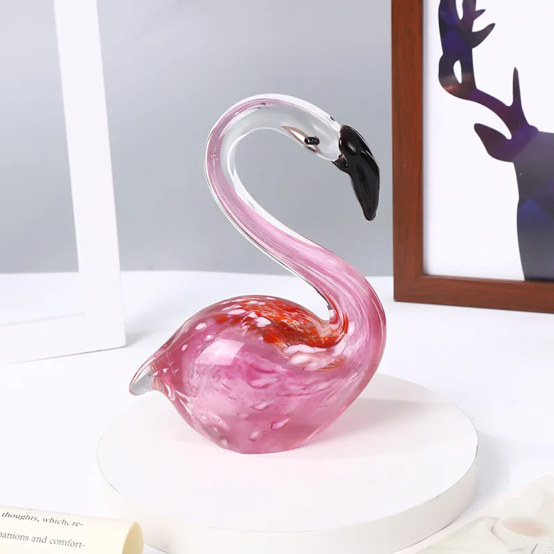 Swan Animal Figurine Office Tabletop Decoration Ornaments Hand Blown Craft Murano Glass Creative Europe Folk Art Gift Hotel Home