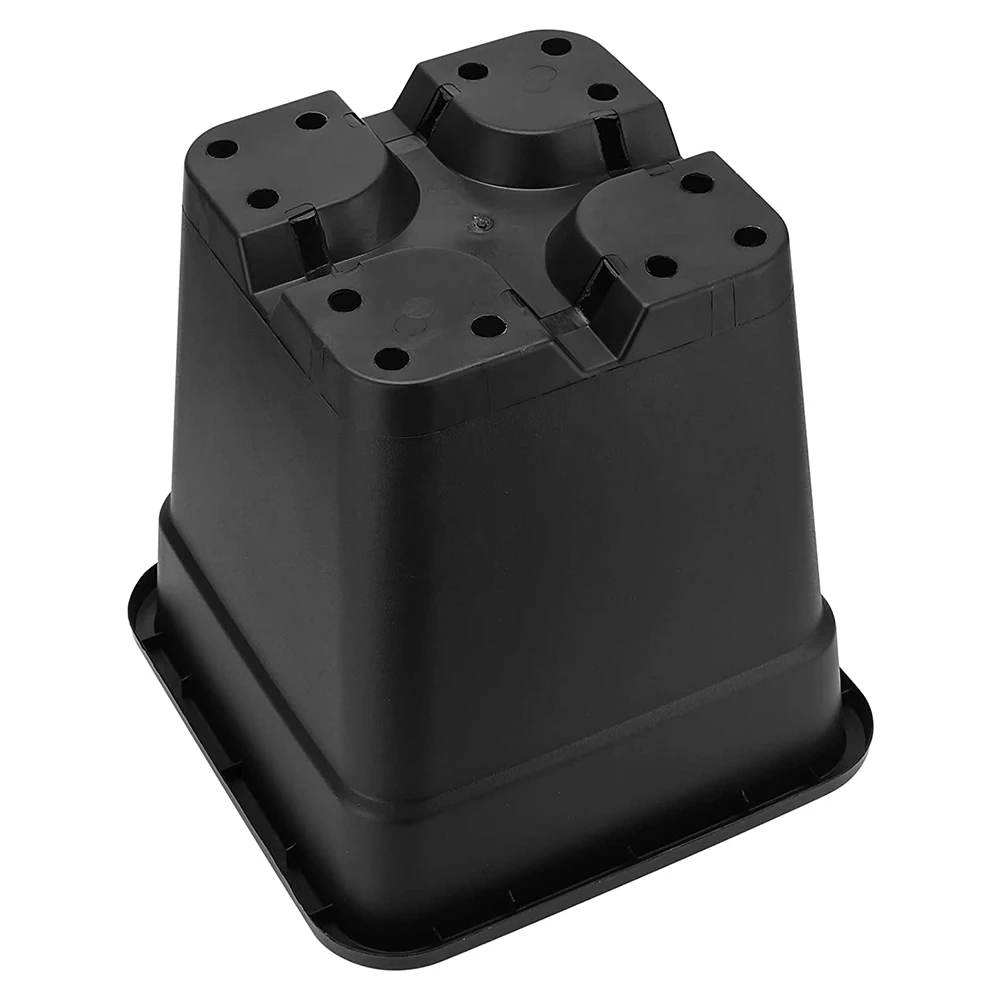 Square Black Plastic Lightweight Flower Planting Seedling Gardening Plant Pot