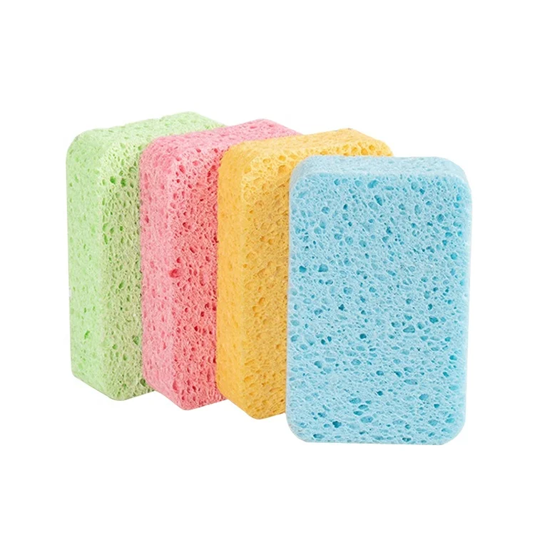 Multicolor Eco Friendly Compressed Cellulose Sponge Magic Biodegradable Kitchen Dish Washing Cleaning Sponge Cloth