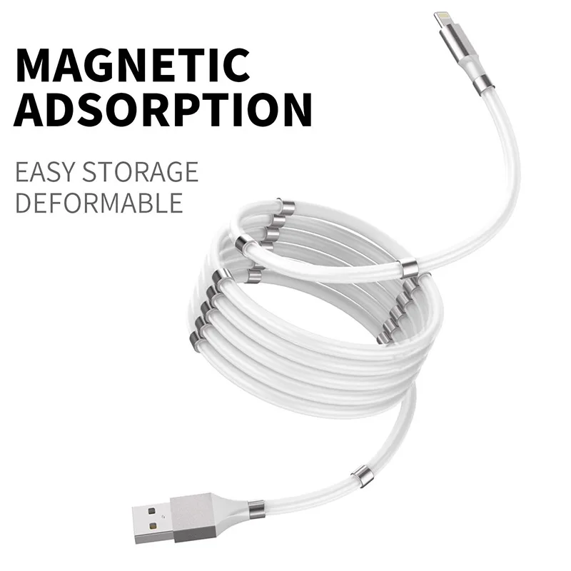 2020 new design SuperCalla Portable Easy Coil USB Magnetic Charge Cable with Magnet for iPhone iPad