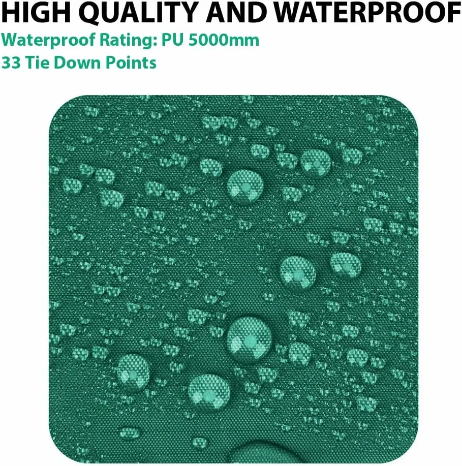 WOQI Outdoor Camping Family Tent Oxford Tarp Waterproof Lightweight Sun Protection Arm Green Tarp Rain Fly