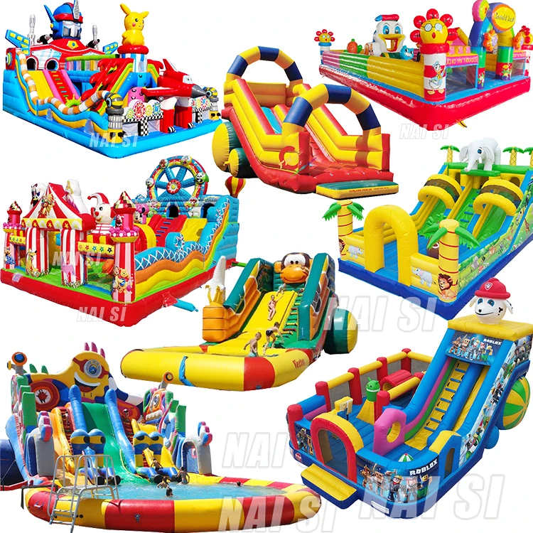 China Factory  Inflatable Swimming Pool Slide Children Inflatable Trampoline Water Park For Kids Trade