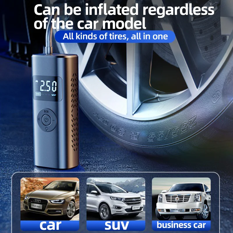 Low Noise Multi Scene Usage Mini Automobile Fast Inflation Pump Car Mounted Wireless Electric Pump