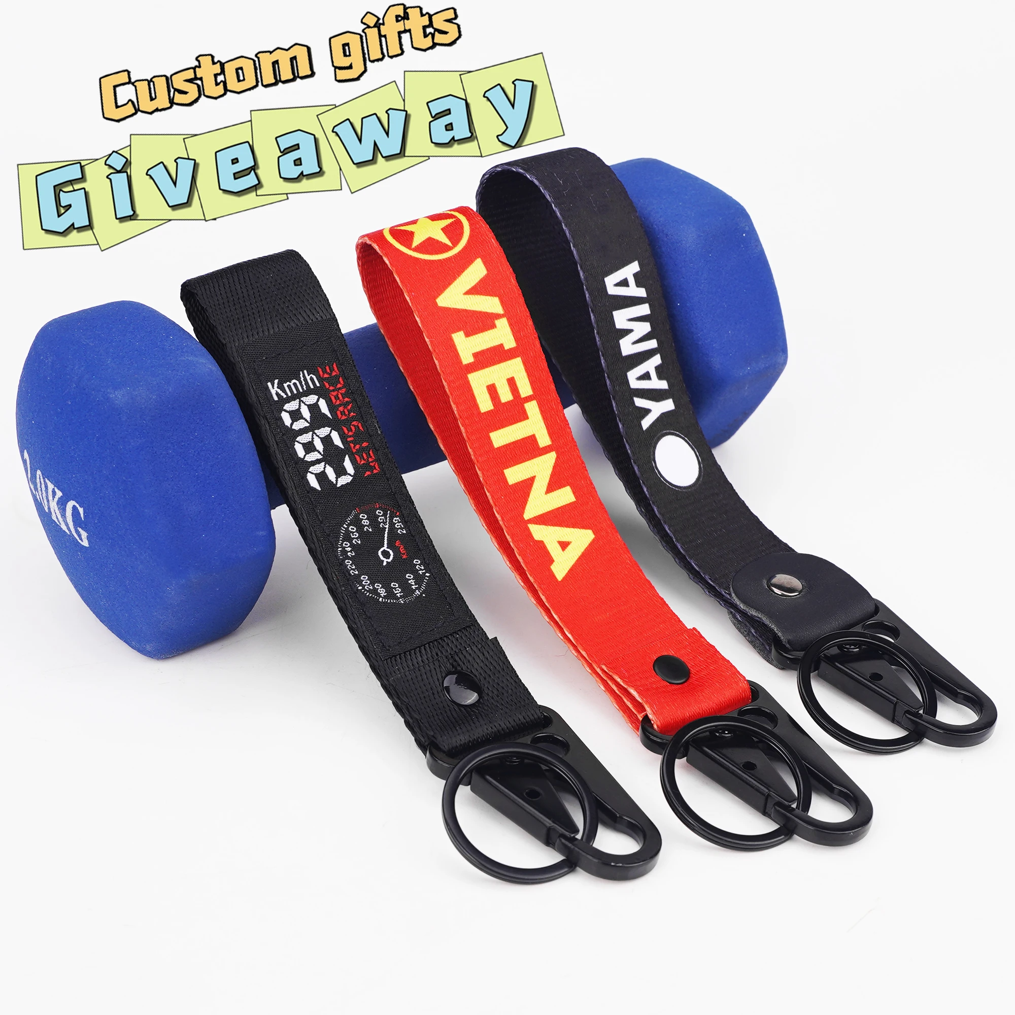 Custom Cotton Fabric Hand Wrist Wristlet Key Chain Holder Lanyard Strap Keychain For Women Girl