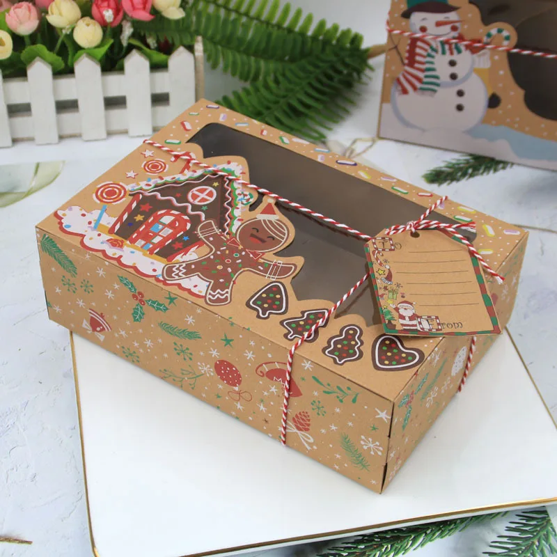 Custom Logo Luxury White Cardboard Paper Sweet Christmas Biscuit Pastry Candy Cookies Gift Box Packaging Cookie Box