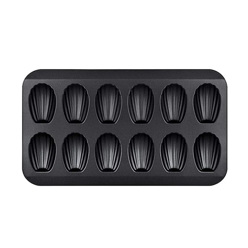 
12-Cup Madeleine Pan with Shell Shape , non-stick mold Pan for Oven Baking, fast heat transfer and rust resistant 