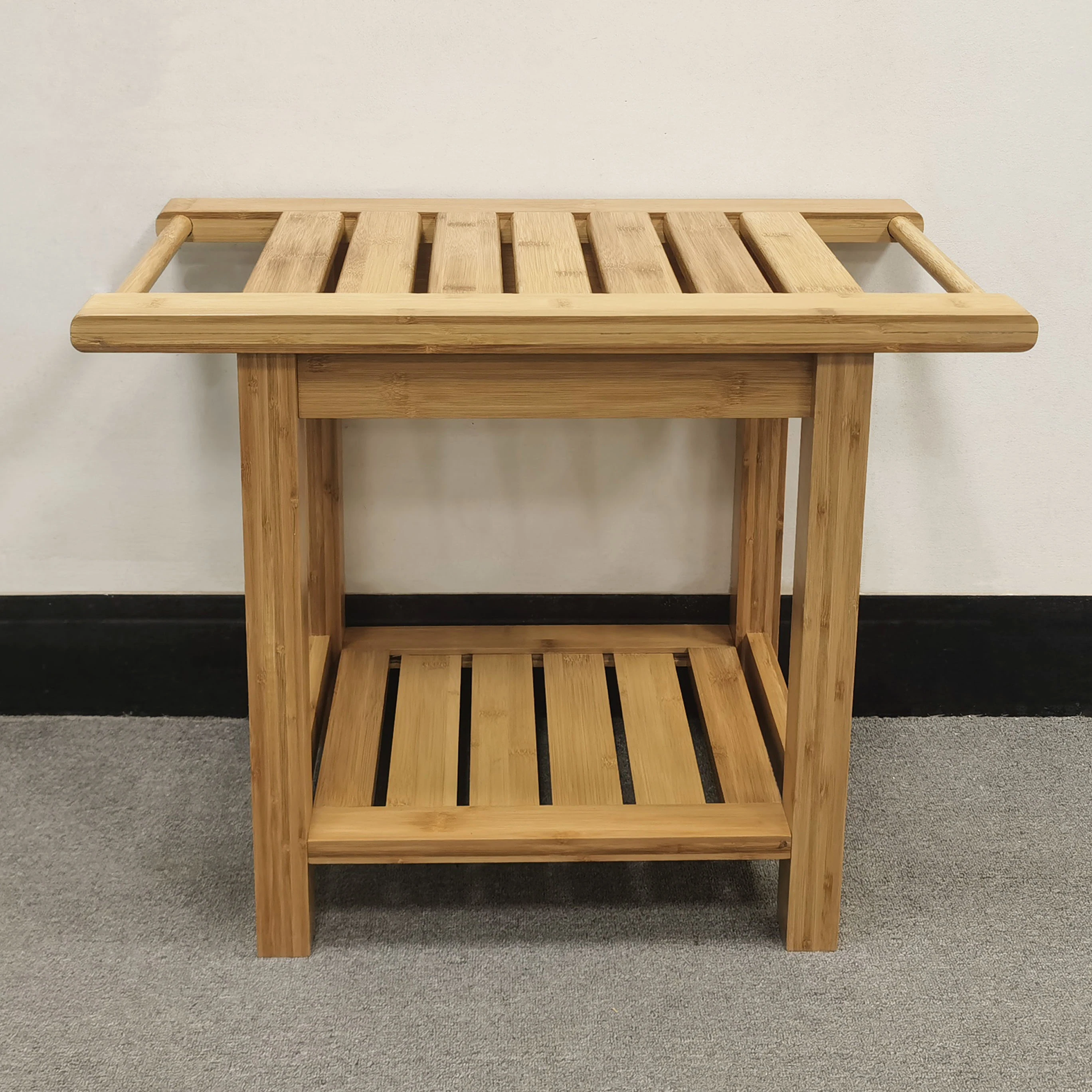 Заводская поставка, Бамбуковая душевая скамейка и бамбуковый душевой коврик, стойка-органайзер для спа-ванны