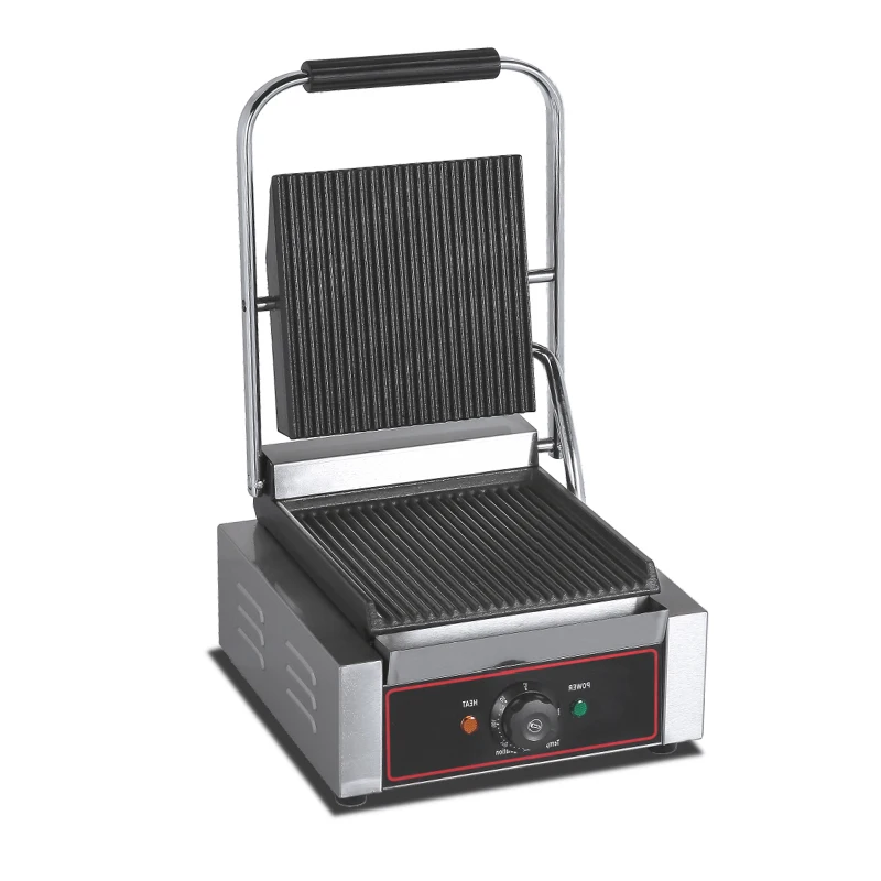 Commercial Mini Electric Cast Iron Sandwich Panini Maker Press Contact Grill Tabletop Waffle Maker