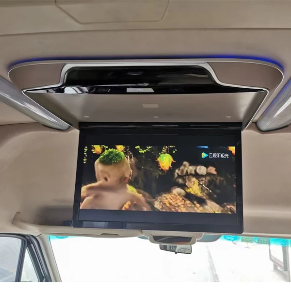 Автомобильный монитор 21,5 дюйма с креплением на крышу автобуса монитор с креплением на крышу поддержка USB TF карты FM BT для задних сидений со встроенным двойным динамиком