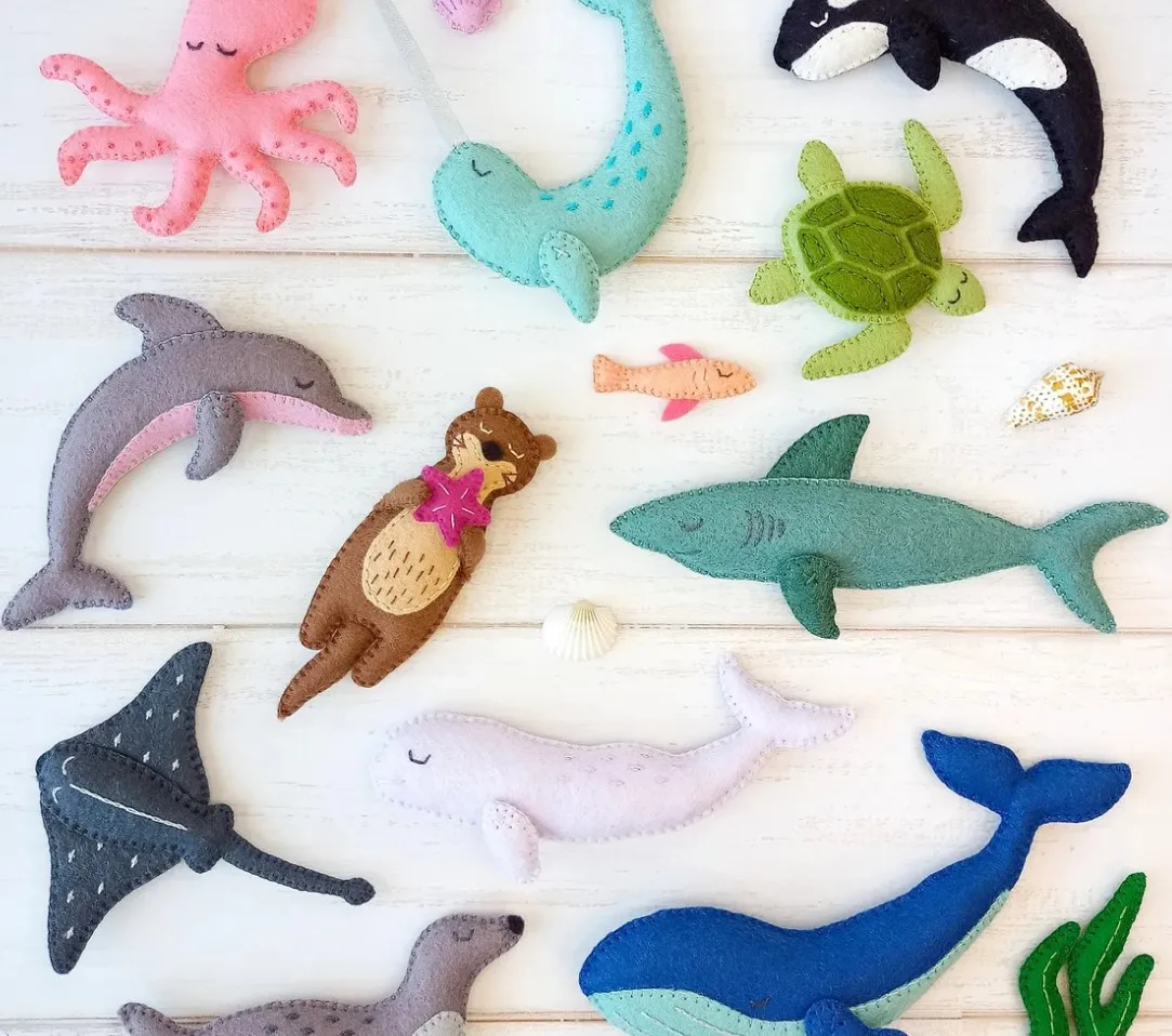 Войлочные игрушки для морских животных