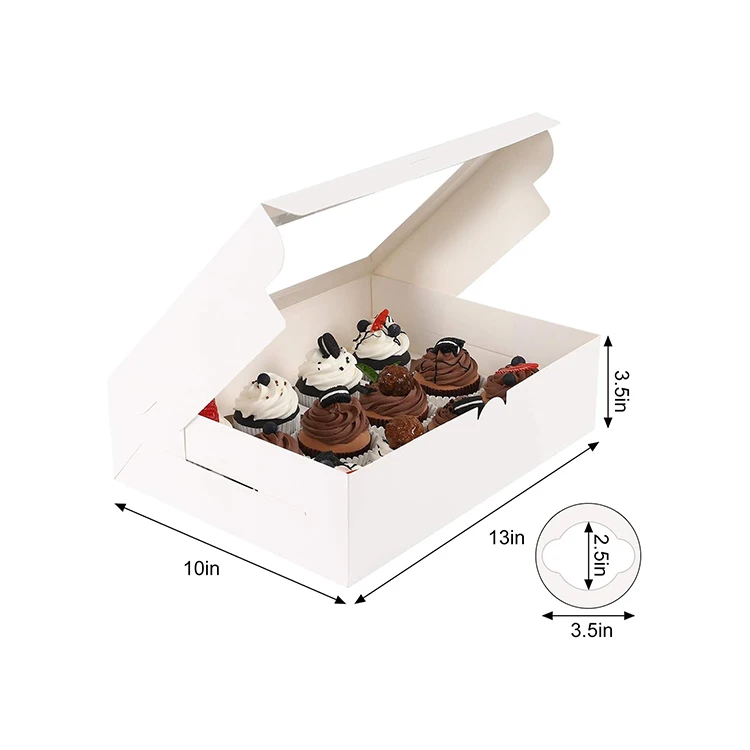 10 комплектов Gebakjes Snoepjes afhaaldoaldoen Cupcake Bentoboxen Met Doorzichtig Deksel En Cupcakegaten