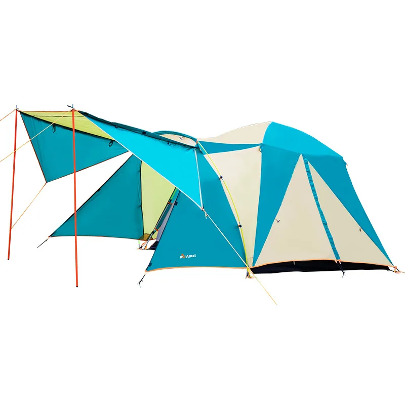 Wholesale New Design Double Layer Mosquito Waterproof Easy set up 3-4 Person Four Season Hiking Camping Tent