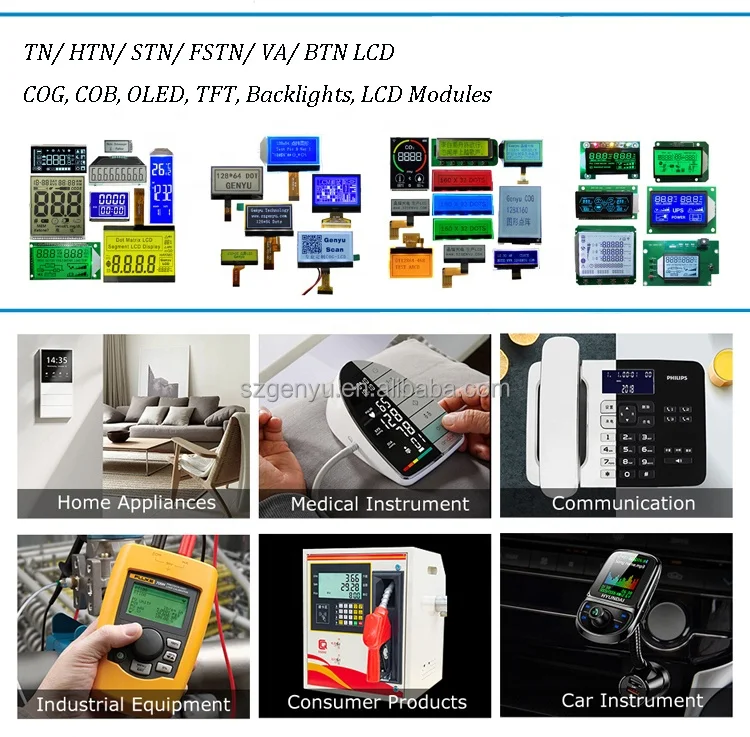 lcd manufacturer TN HTN STN VATN  3 4 5 6 7 8 9 10 11 12  Digit Monochrome  Seven segment 7segment custom htn lcd display