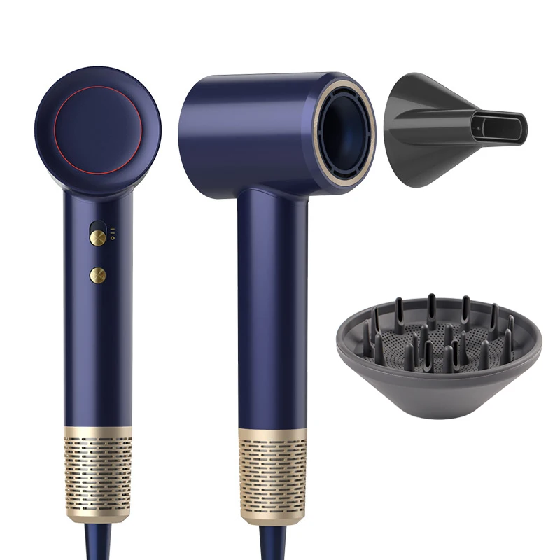 Negative Ionic Blow Dryer with Diffuser Nozzle 110000 RPM High Speed for Fast Drying Low Noise Hair Dryer