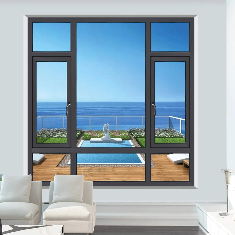 
Safety Aluminum Aluminum Casement Windows Aluminum Alloy Almunium Windows Graphic Design King Kong Net/stainless Steel Wire Mesh 