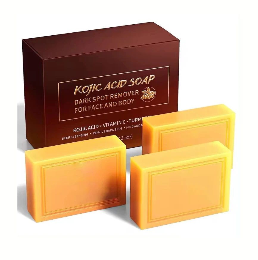 New Arrival Private label Kojic Acid Soap Original Dark Spot Remover Nature Lemon Honey Kojic Acid Skin Whitening Tumeric Soap