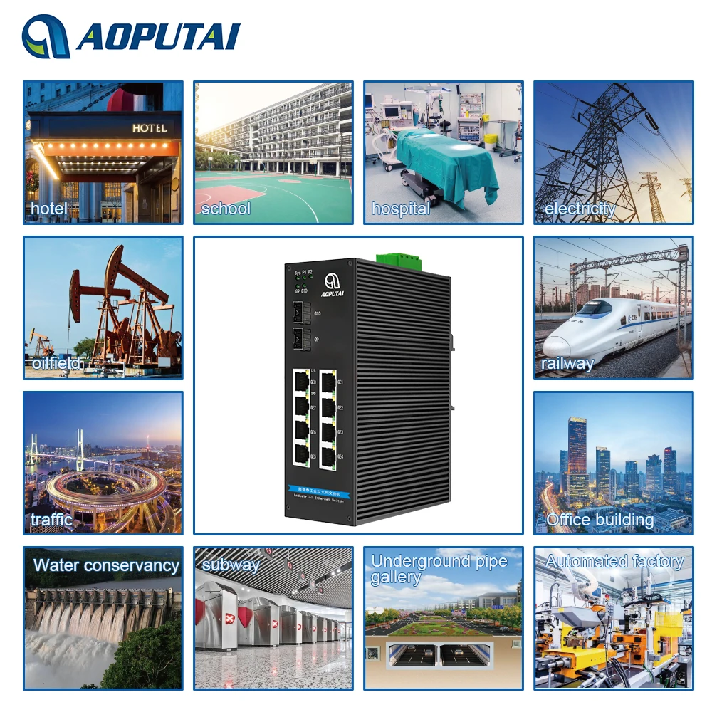 Industrial Grade managed 6 100M RJ45 Port And 2 100M Base-FX Fiber Port Network Switch