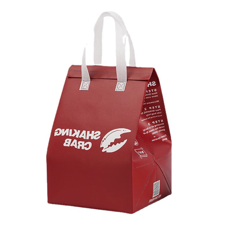 Wholesale Laminated Insulated Food Bag Aluminum Foil Milk Tea Coffee Takeaway Bag Non Woven Ice Cream Cooler Bag