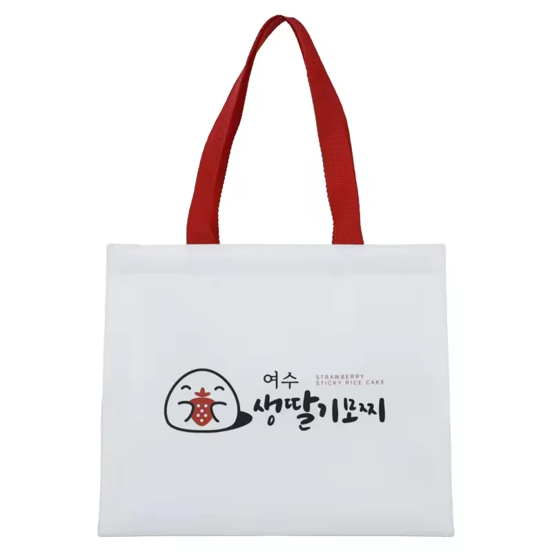 Promotion insulated food delivery bag lunch tote velcrow top insulated laminated nonwoven aluminum foil insulated bag