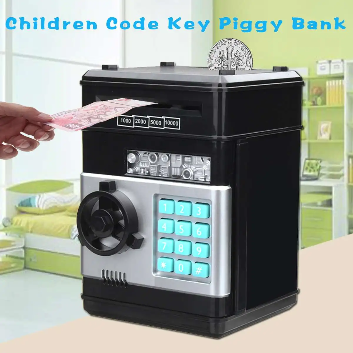 Automatic Electronic Piggy Bank ATM Password Money Box Cash Coin Saving Box Auto Scroll Paper Banknote Gift For Kids
