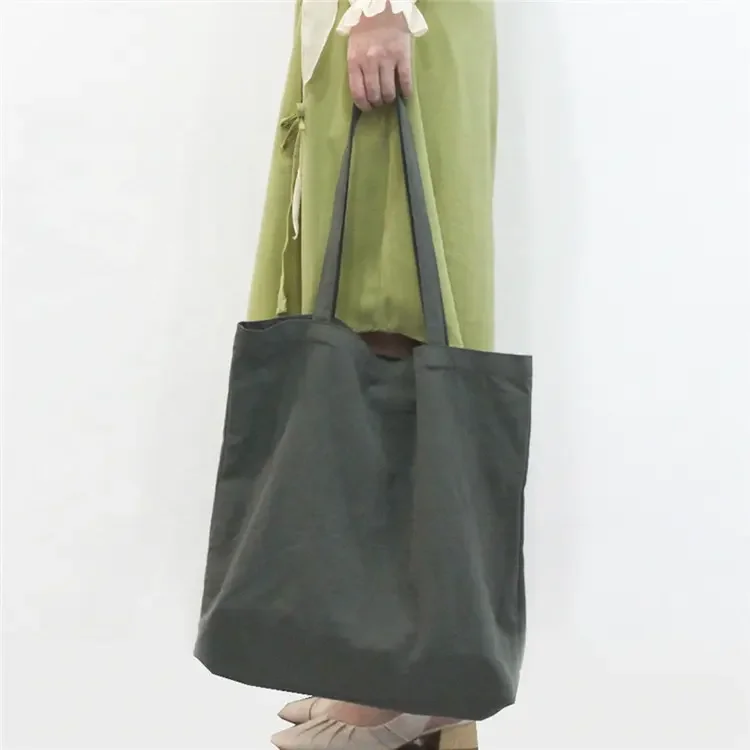 Custom Eco Friendly Recycled Foldable Cotton Canvas Shopping Tote Bag With Logo